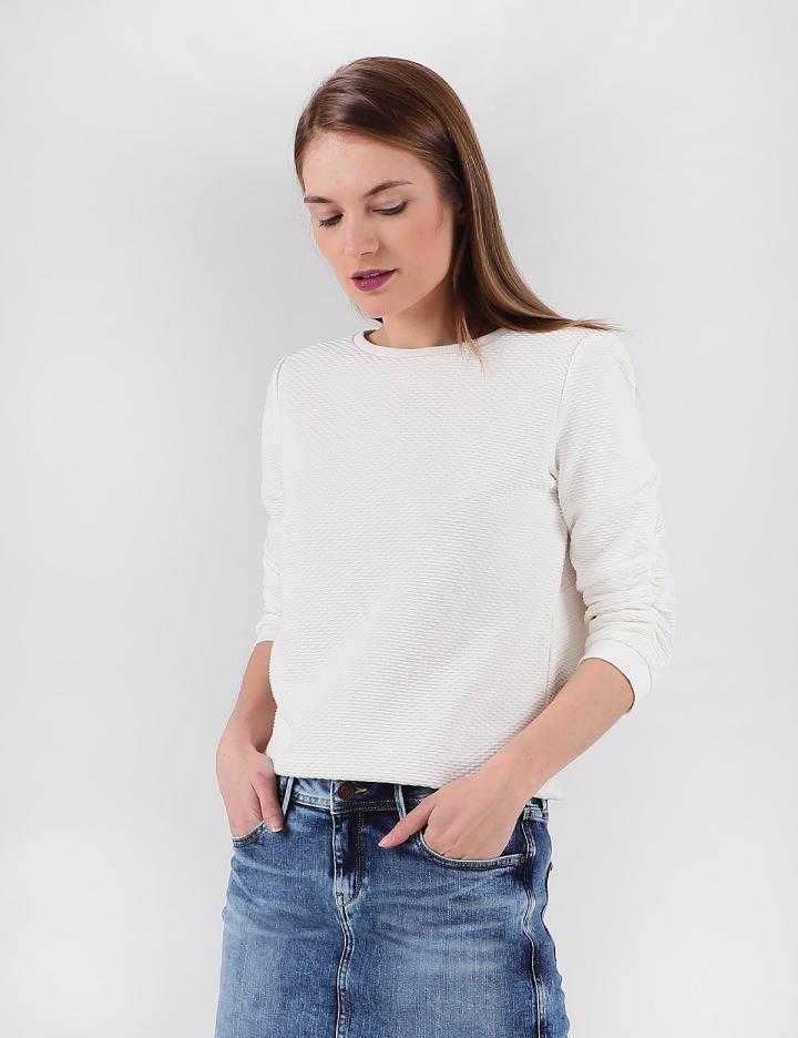 Tom Tailor bluza structured sweat, off white