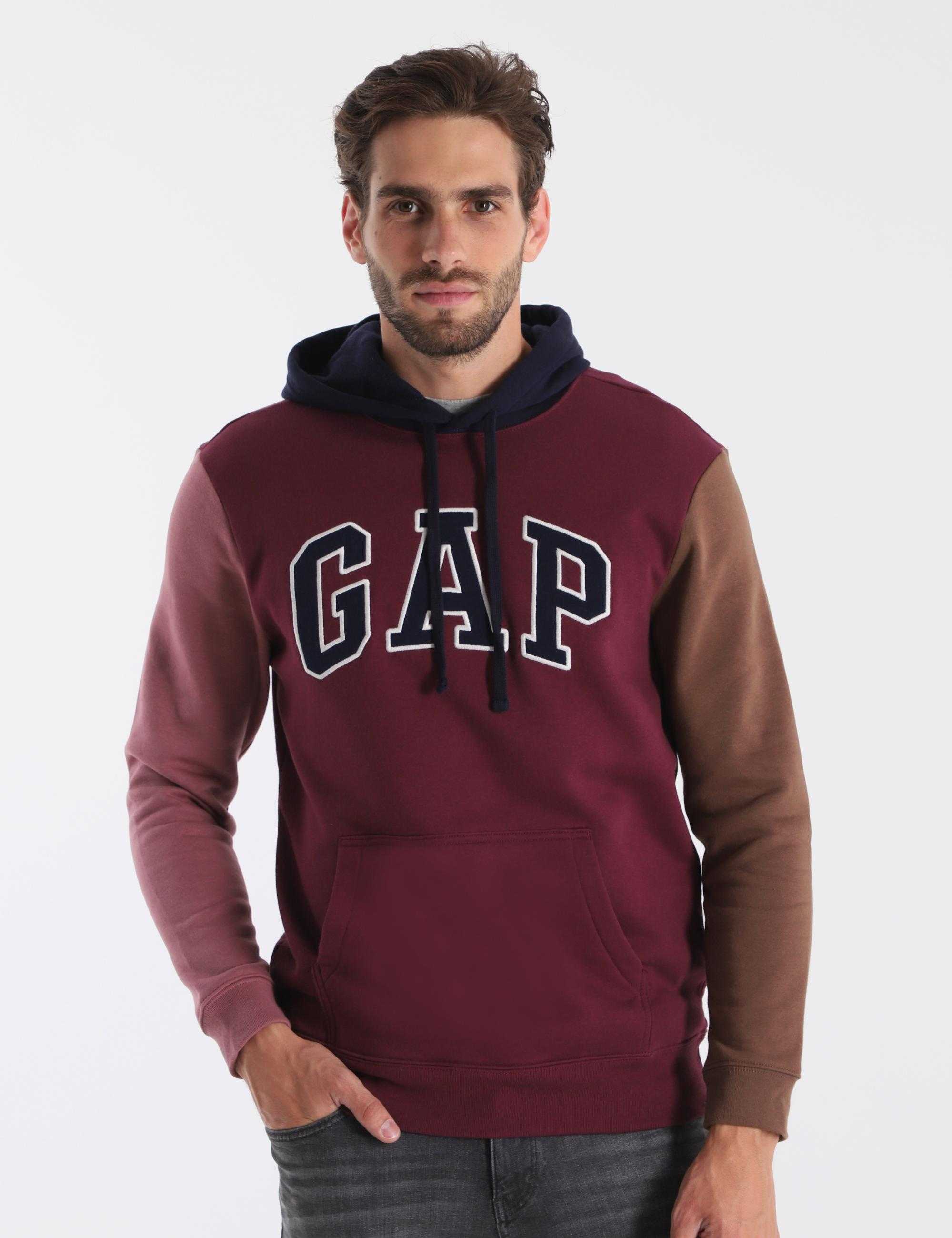 Gap bluza v-colorblock heritage logo po red