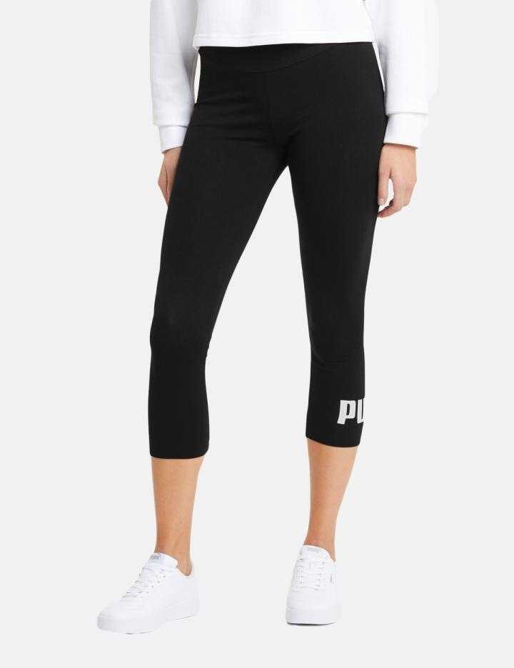 Puma legginsy 3/4 ess 3 4 logo leggings black