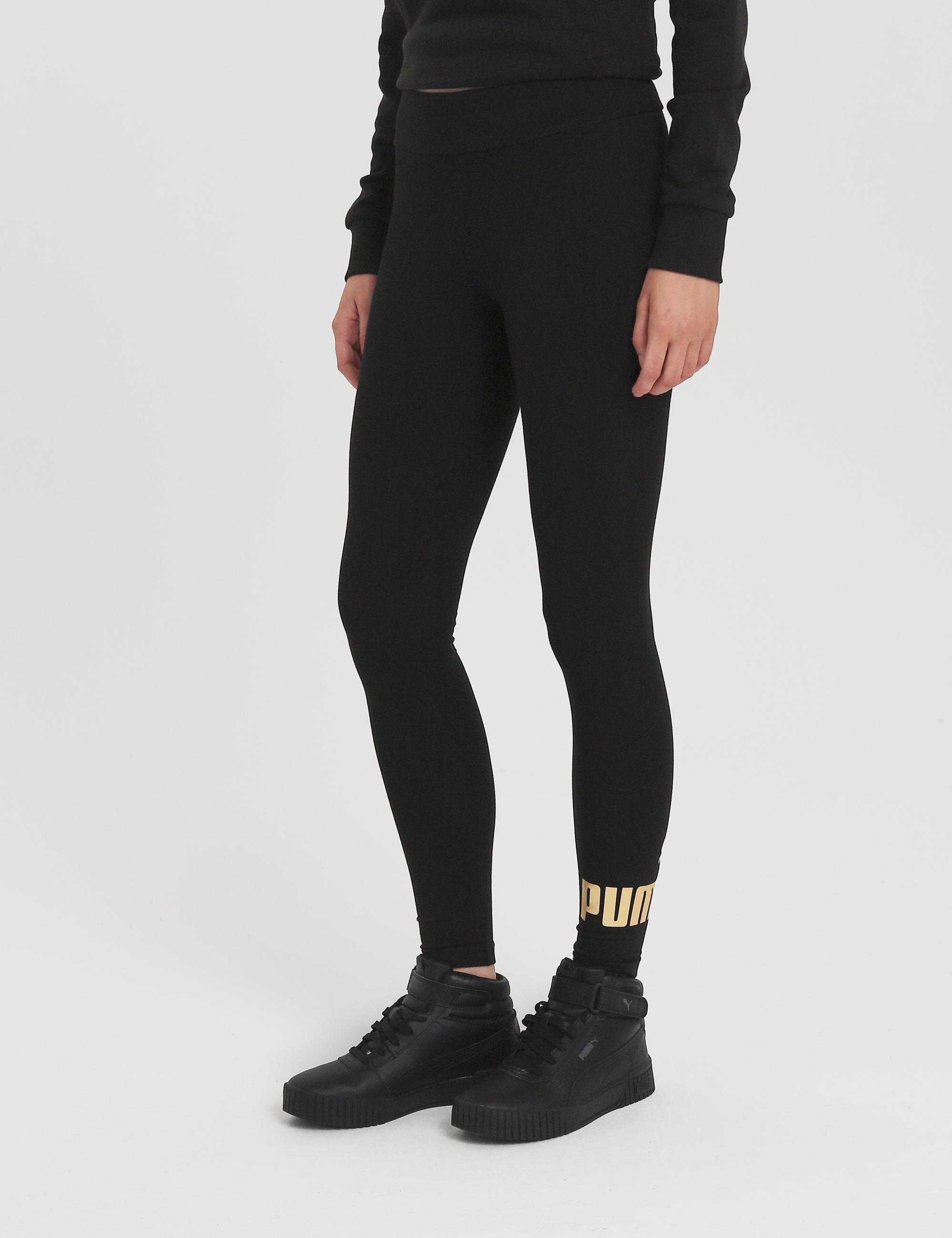 Puma legginsy ess+ metallic leggings puma black