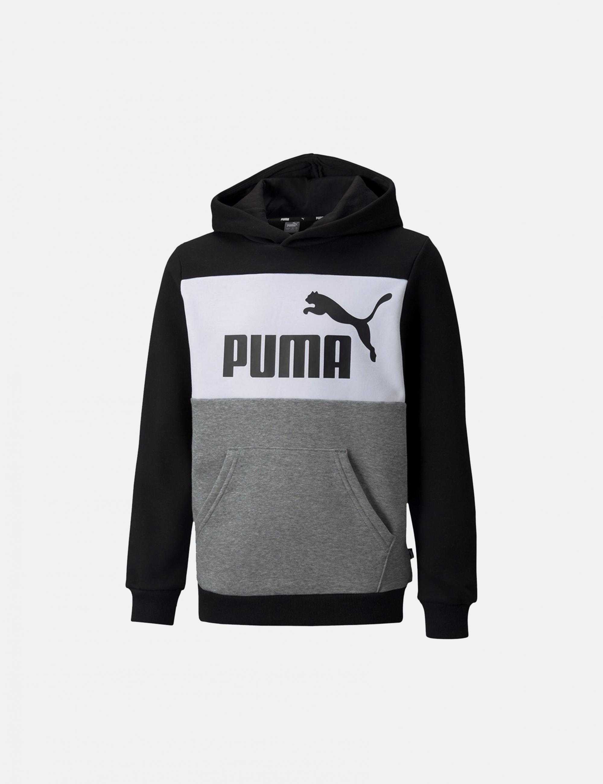 PUMA BLUZA ESS+ COLORBLOCK HOODIE FL B PUMA BLACK