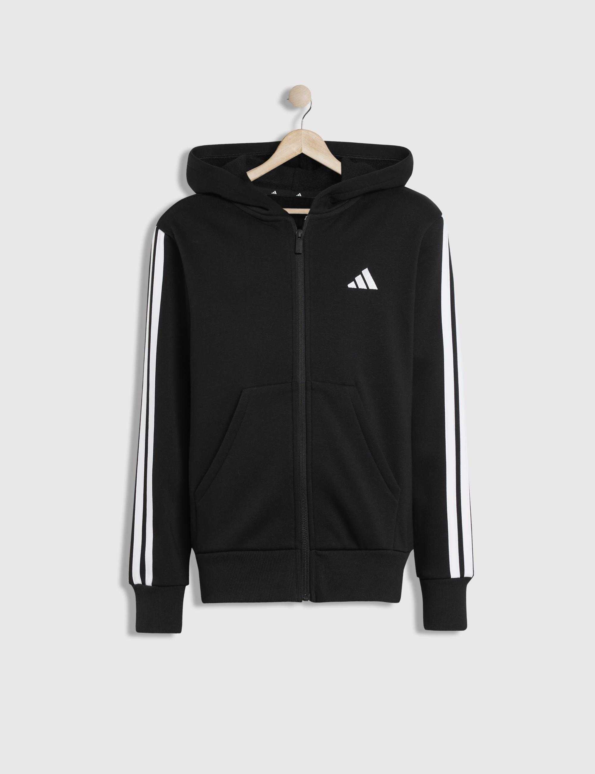 Adidas bluza j 3s fl fz hd black/white